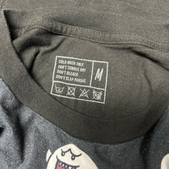 Mario Ghost Boo All Over Print Black T Shirt Adult Size M Halloween - Picture 4 of 8